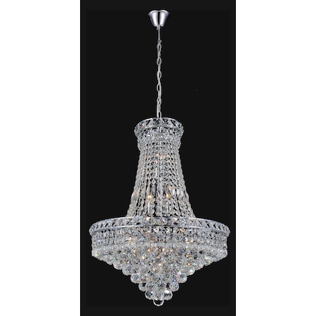 14 Light Down Chandelier With Chrome Finish